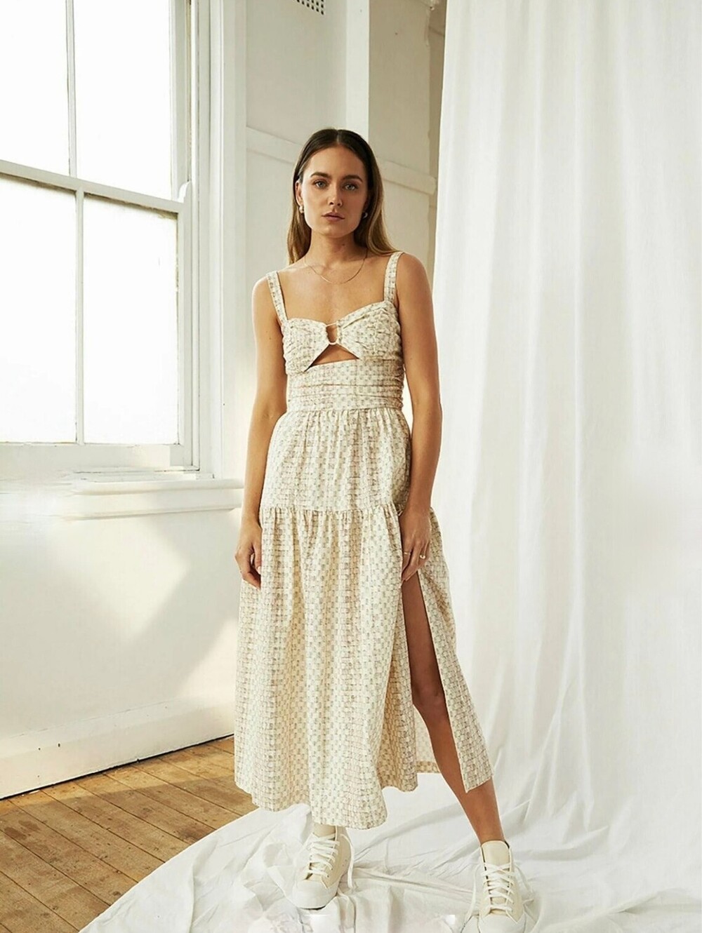 Mon Renn Basket Midi Dress‎ Cut Out Size M